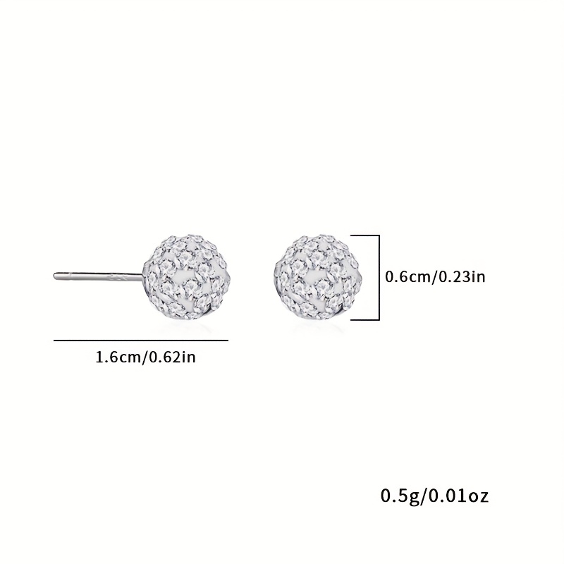 Silvery Full-Moissanite Spherical Stud Earrings
